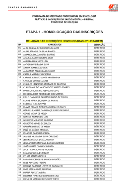 ETAPA 1 - HOMOLOGA&Ccedil;&Atilde;O DAS INSCRI&Ccedil;&Otilde;ES