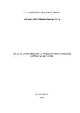 an&aacute;lise da implementa&ccedil;&atilde;o de um programa de sustentabilidade