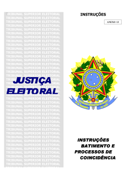 Instru&ccedil;&otilde;es Batimento e Processos de Coincid&ecirc;ncias