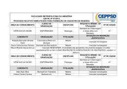 resultados das inscri&ccedil;&otilde;es homologadas enfermagem