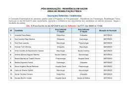 Inscri&ccedil;&otilde;es Deveridas/Indeferidas
