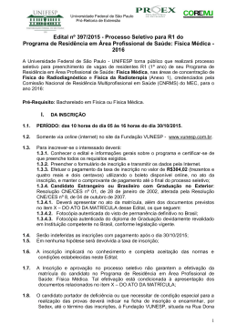 Edital de Resid&ecirc;ncia Multiprofissional - 2012