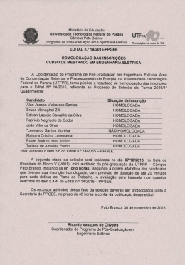 EDITAL n.º 19/2015-PPGEE - Universidade Tecnológica Federal do