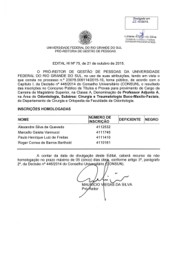 Inscri&ccedil;&otilde;es Homologadas