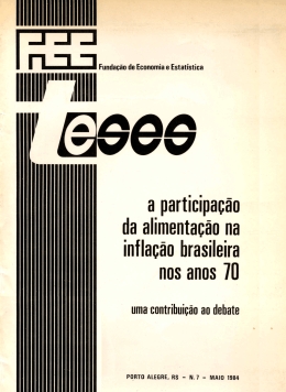 A participação da alimentação na inflação brasileira nos anos 70