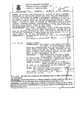 Matricula do Imóvel