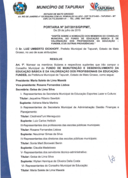 Portarias 6/8/2015 - Prefeitura de Tapurah