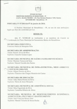 PORTARIA .51&deg; [ITHE&Uacute;H de 11`? de janeiro tie 1014.