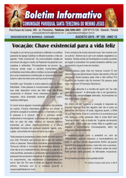 _ `Boletim Informativo - Par. Sta Terezinha do Menino Jesus