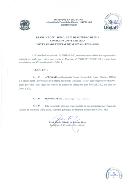 Resolução nº 148/2013 do Conselho Superior da - Unifal-MG