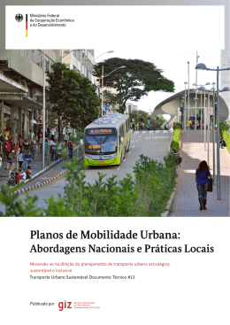 Planos de Mobilidade Urbana: Abordagens nacionais e