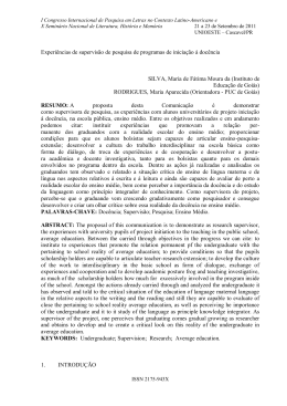 Experi&ecirc;ncias de supervis&atilde;o de pesquisa de programas de inicia&ccedil;&atilde;o