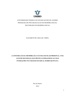 A Constru&ccedil;&atilde;o da Mem&oacute;ria da Cultura Escolar Prisional: uma an&aacute;lise