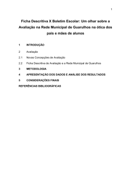 Ficha Descritiva X Boletim Escolar: Um olhar sobre a Avalia&ccedil;&atilde;o na