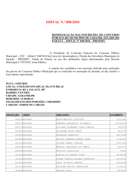 EDITAL N.&ordm; 058/2010