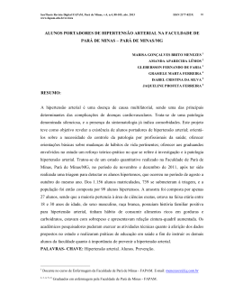 ALUNOS PORTADORES DE HIPERTENS&Atilde;O ARTERIAL