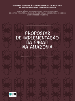 ProPostas de ImPlementa&ccedil;&atilde;o da PnGatI na amaz&ocirc;nIa