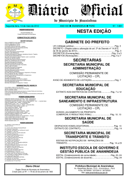 Di&aacute;rio Oficial - Prefeitura de Ananindeua