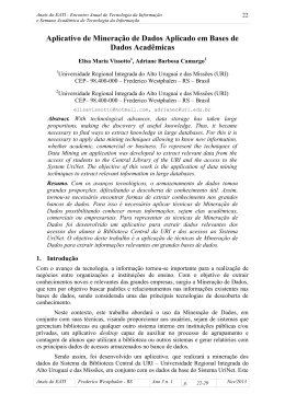 Aplicativo de Minera&ccedil;&atilde;o de Dados Aplicado em Bases de