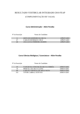RESULTADO VESTIBULAR INTEGRADO 2010 FEAP