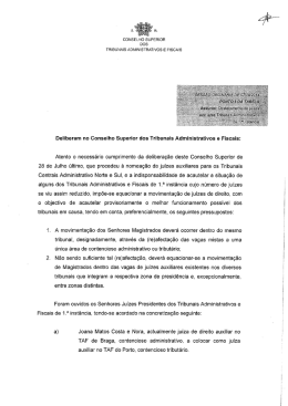 Destacamento.Juizes auxiliares Tribunais de 1.ª instância