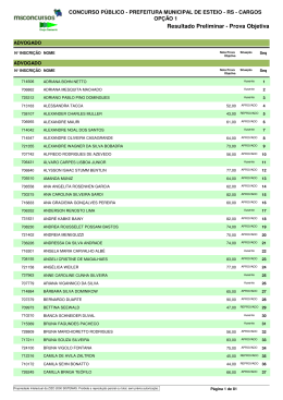 resultado preliminar - prova objetiva