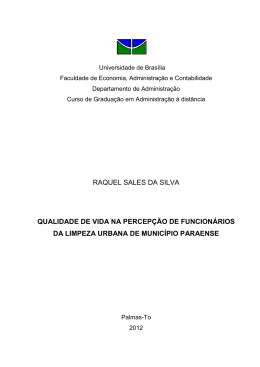 raquel sales da silva qualidade de vida na percep&ccedil;&atilde;o de
