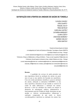 satisfa&ccedil;&atilde;o dos utentes da unidade de sa&uacute;de de tondela
