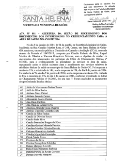 ATA Nº 001 - Prefeitura de Santa Helena de Goiás