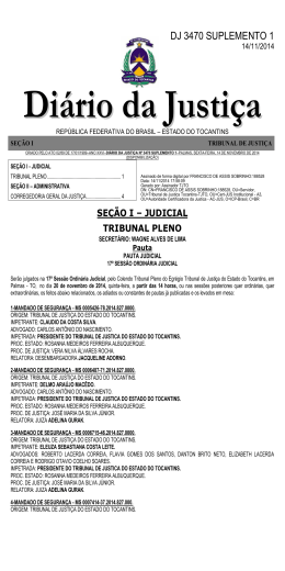 dj 3470 suplemento 1 - Tribunal de Justi&ccedil;a do Estado do Tocantins