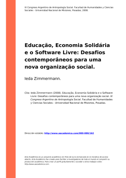 Educação, Economia Solidária e o Software Livre
