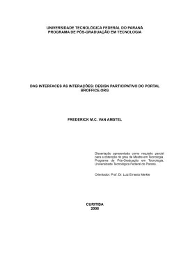 Das Interfaces &agrave;s Intera&ccedil;&otilde;es: Design Participativo