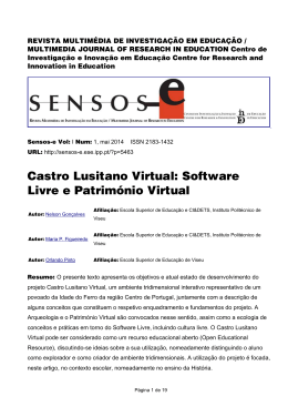 Castro Lusitano Virtual Software Livre e Património Virtual _