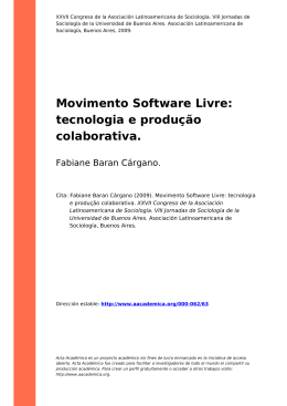 Movimento Software Livre: tecnologia e produção