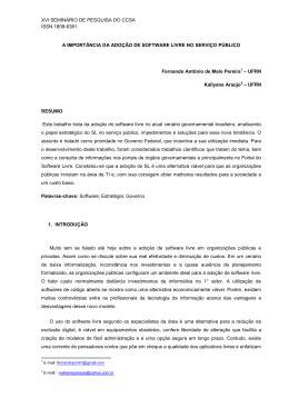 A IMPORT&Acirc;NCIA DA ADO&Ccedil;&Atilde;O DE SOFTWARE LIVRE NO