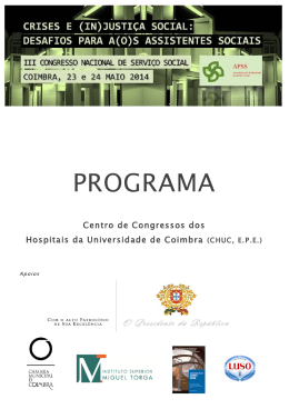 PROGRAMA - III CONGRESSO NACIONAL DE SERVI&Ccedil;O SOCIAL