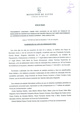 Ata nº8 - Eleboração da Lista de ordenação final