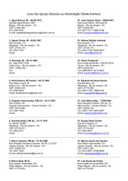 Lista das Igrejas Batistas na Associação Oeste-Carioca
