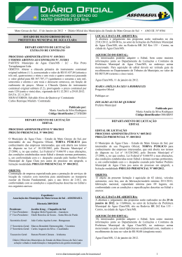 Mato Grosso do Sul , 13 de Janeiro de 2012 • Diário Oficial dos