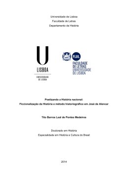 Ficcionaliza&ccedil;&atilde;o da Hist - Reposit&oacute;rio da Universidade de Lisboa