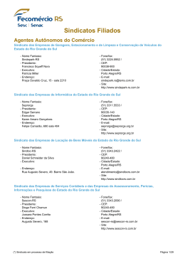 Lista de Sindicatos Filiados