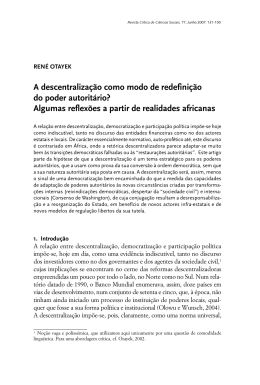 A descentraliza&ccedil;&atilde;o como modo de redefini&ccedil;&atilde;o do poder autorit&aacute;rio