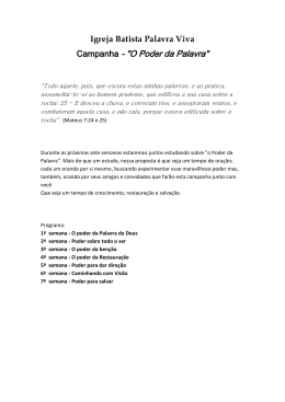Campanha - "O Poder da Palavra"
