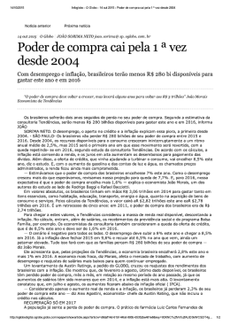 Poder de compra cai pela 1 a Vez