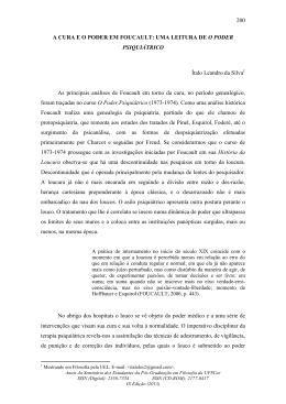 A cura e o poder em Foucault: uma leitura de O poder