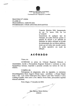 processo n&ordm; 192004 classe 22 - Tribunal Regional Eleitoral do Rio