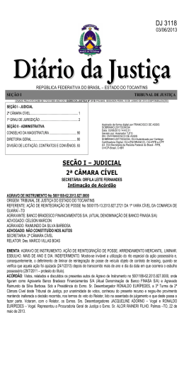 DJ 3118 - Tribunal de Justi&ccedil;a do Estado do Tocantins