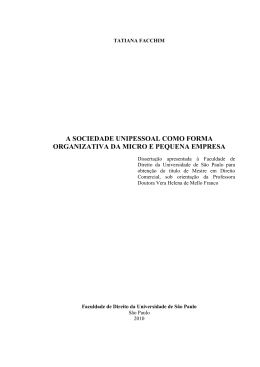 a sociedade unipessoal como forma organizativa da micro e