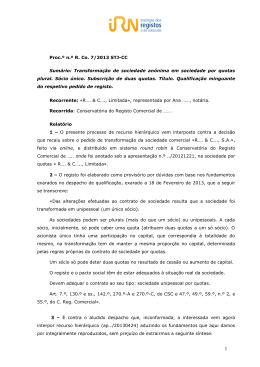 Pº R. Co. 7/2013 STJ-CC - Instituto dos Registos e Notariado