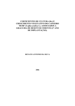 e crescimento vegetativo do cafeeiro `Rubi`